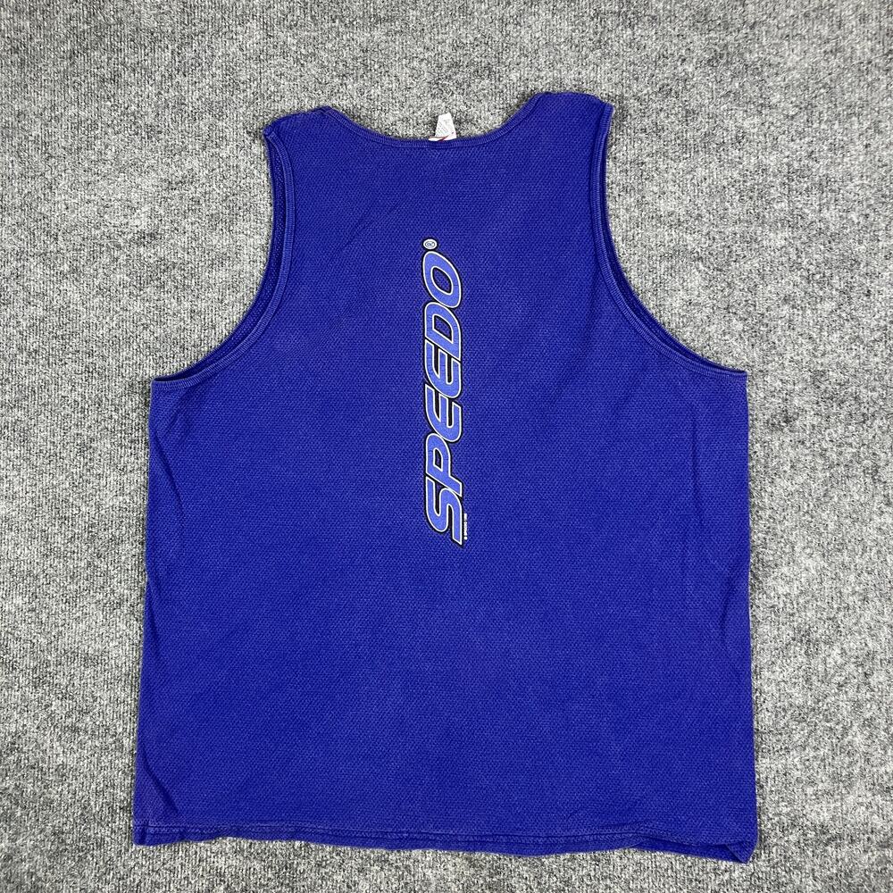 Vintage Speedo Tank Top Mens XL Purple‎ Mesh USA Made Athletic Sleeveless Shirt
